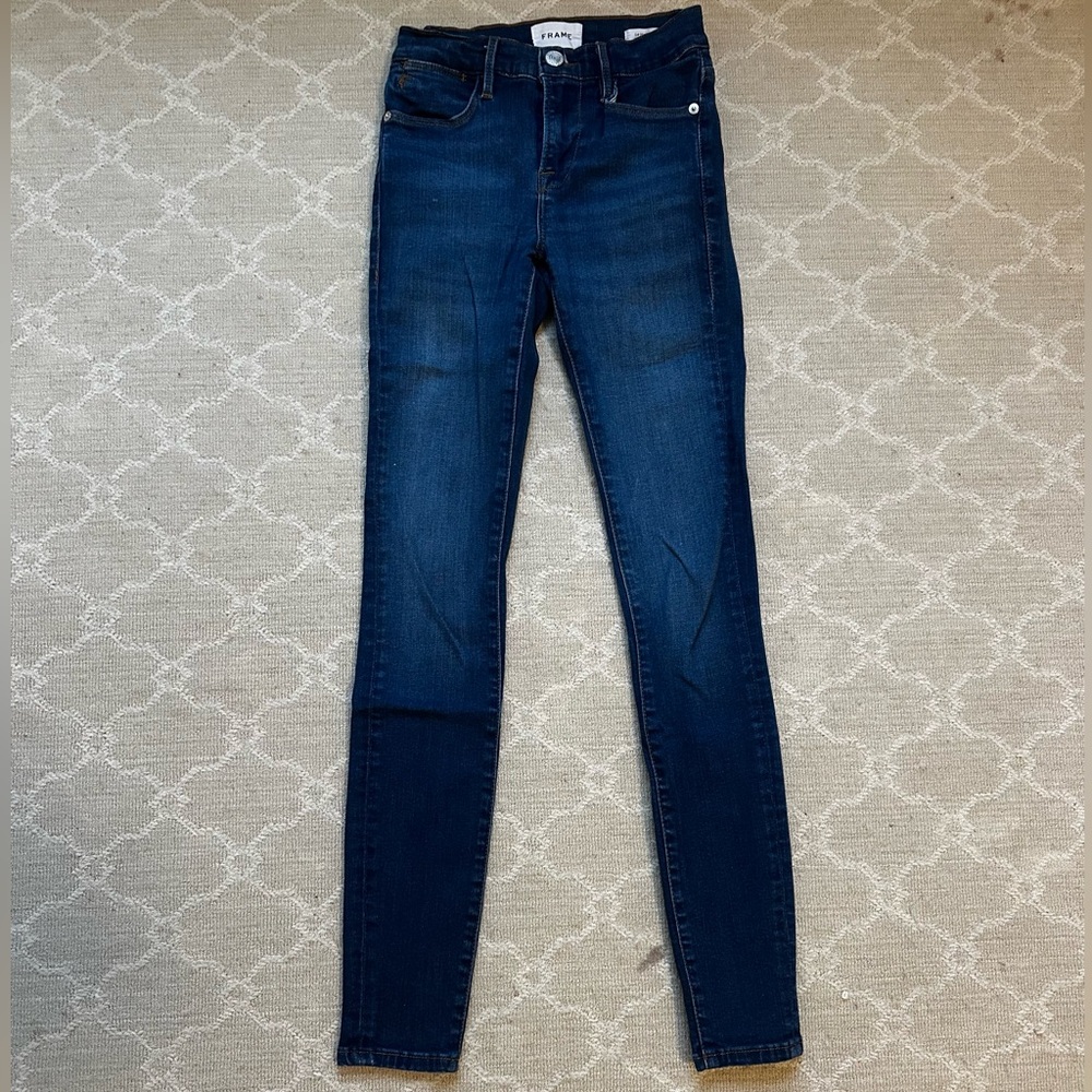 Frame Denim Le High Skinny Dark Blue Skinny Jeans
